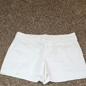 Women's White Eyelet Shorts